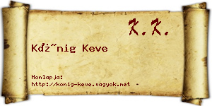 Kőnig Keve névjegykártya